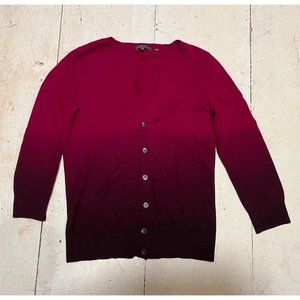 Vince. Cashmere V-Neck Cardigan, Magenta, Size L